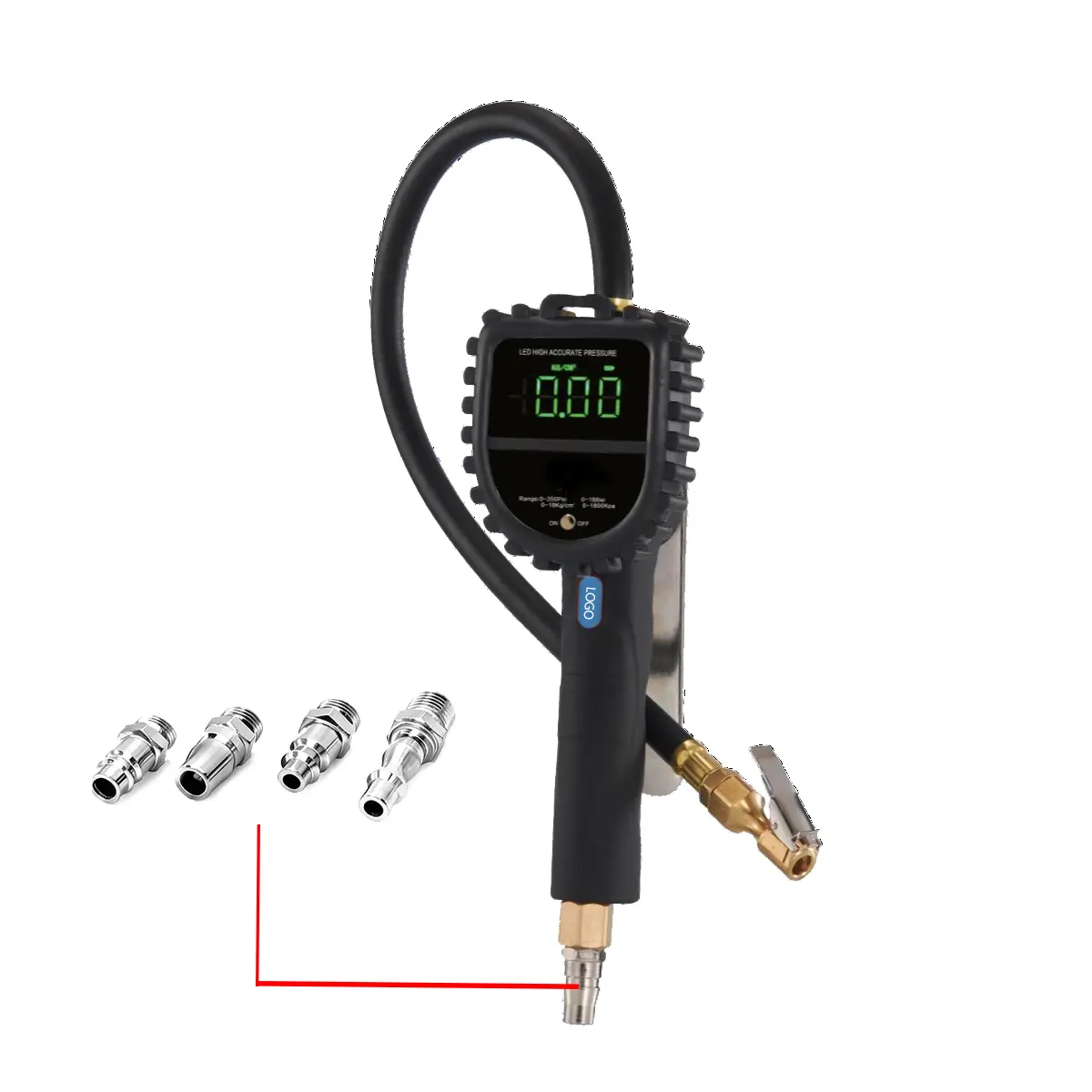 SEAPENG DP-808 Rechargeable LED Tire Inflator Gauge, 5-230 PSI - Image 4