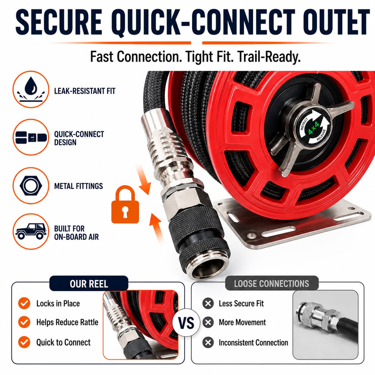 SEAPENG 7m Air Hose Reel for Off-Road Tire Inflation | Jeep, Truck & SUV - Image 4