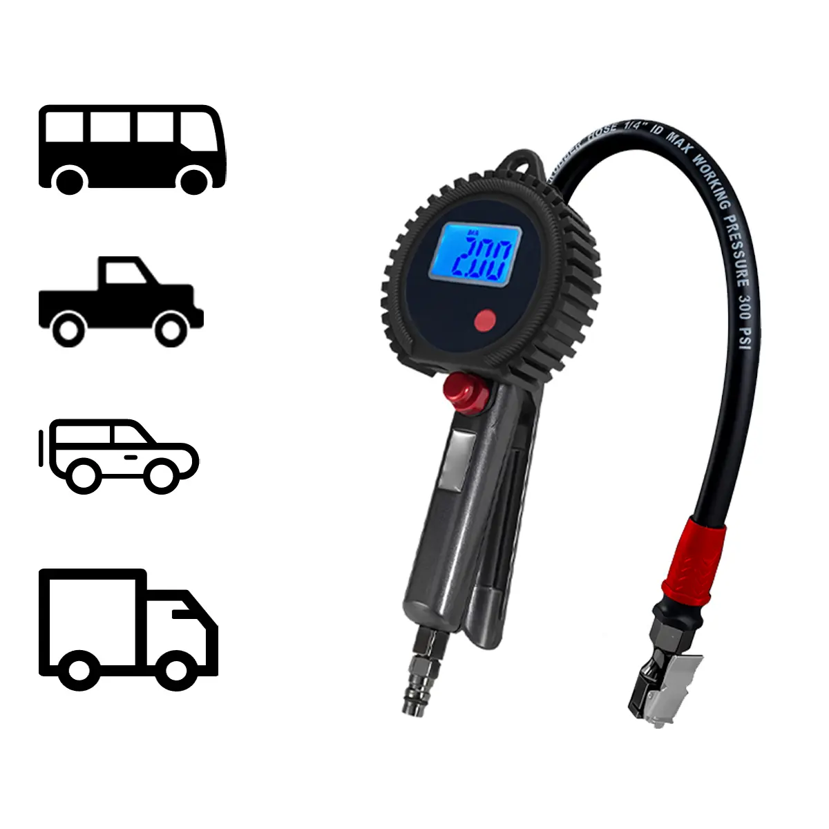 SEAPENG BW-L03C Rechargeable Tire Inflator Gauge, 5-230 PSI - Image 3