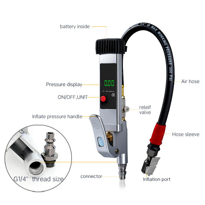 SEAPENG DP-708E Digital Tire Pressure Gauge, 5-230 PSI - Image 5