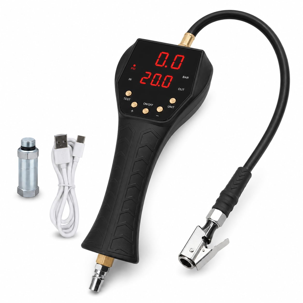 SEAPENG TB-902E air inflator for cars, motorcycles, and commercial vehicles.