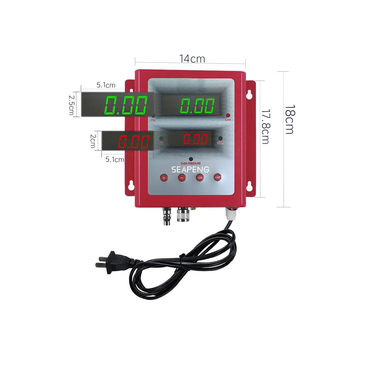 SEAPENG DP-Q05 Metal Wall-Mounted Automatic Tire Inflator, 5-110 PSI - Image 2